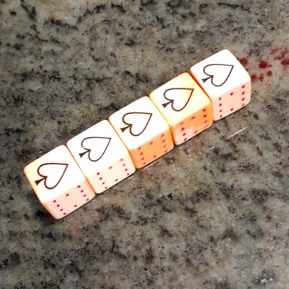 Arcadia Bakelite Poker Dice Set in Leather Case, Vintage - Picture 8 of 9